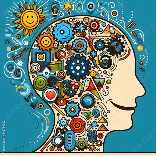 Depresión y ansiedad, estado emocional - Arte abstracto por IA