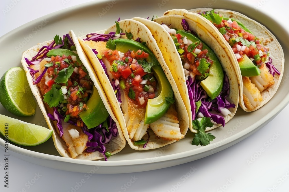 Crispy Baja Fish Tacos with Fresh Cilantro and Avocado Crispy Baja Fish Tacos with Fresh Cilantro and Avocado