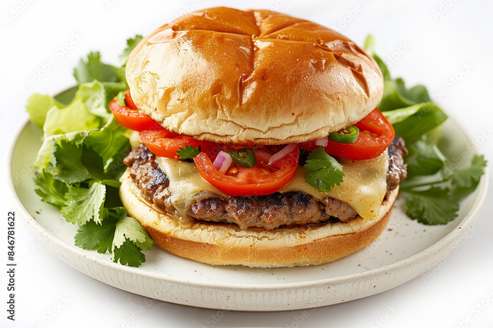 Gourmet Baja Betty Burger with Ground Beef and Chorizo Patty Gourmet Baja Betty Burger with Ground Beef and Chorizo Patty