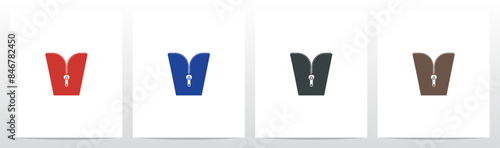 Zipper On Letter Initial Logo Design V