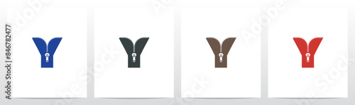 Zipper On Letter Initial Logo Design Y