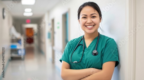 The nurse in hospital corridor photo