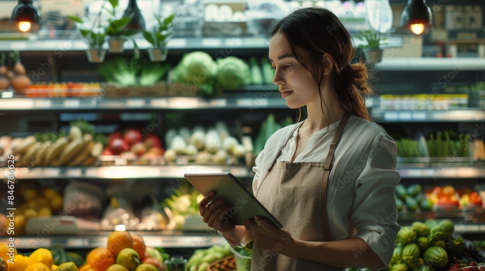 The grocery store employee The grocery store employee