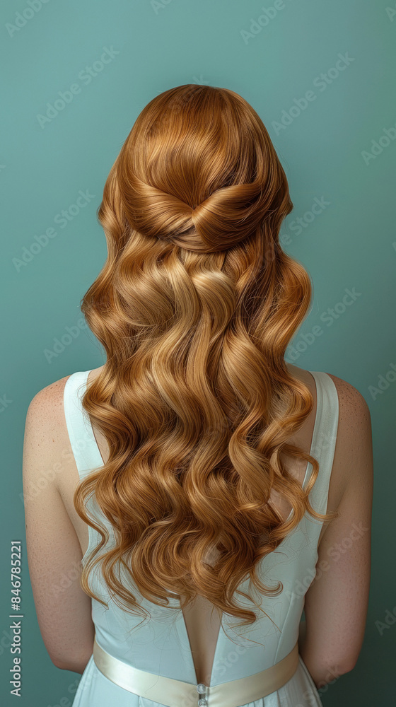 Fototapeta premium close up of young woman hairstyle