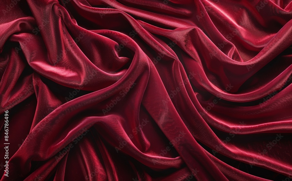 Fototapeta premium Shiny Red Fabric Scraps