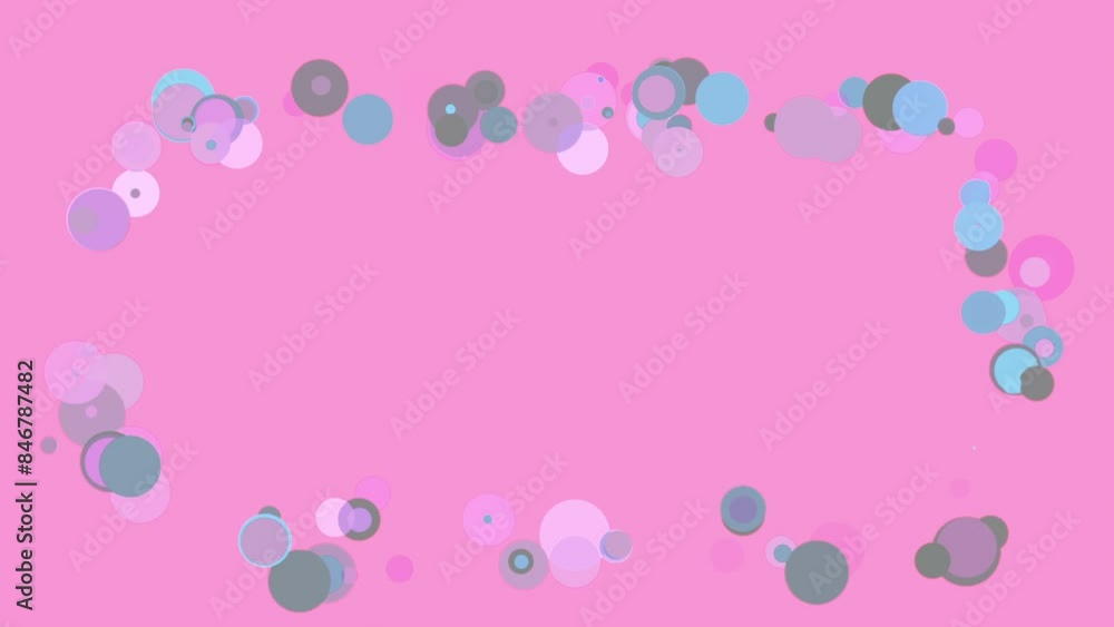 Blue Shaped Retro Frame with Stylized Circles Blue Shaped Retro Frame with Stylized Circles