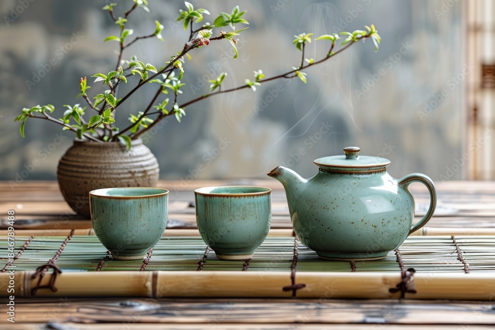 A set of tea utensils on the table A set of tea utensils on the table