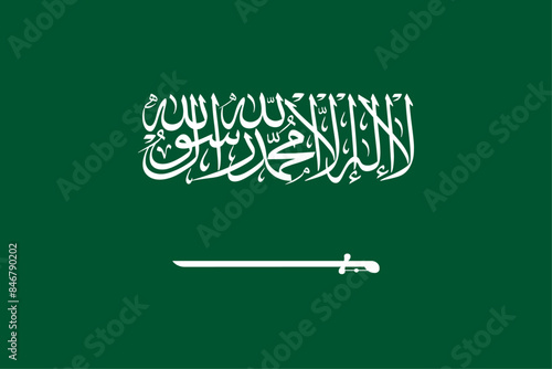 Saudi Arabia flag original color and proportions