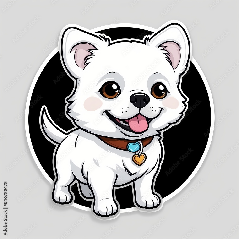 Naklejka premium cute little dog puppy sticker