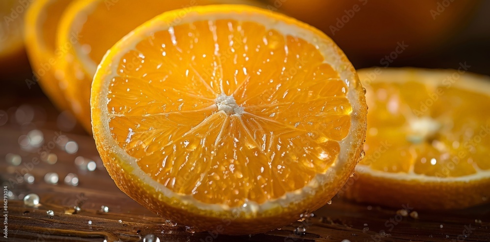 Sliced Orange on a Table Sliced Orange on a Table
