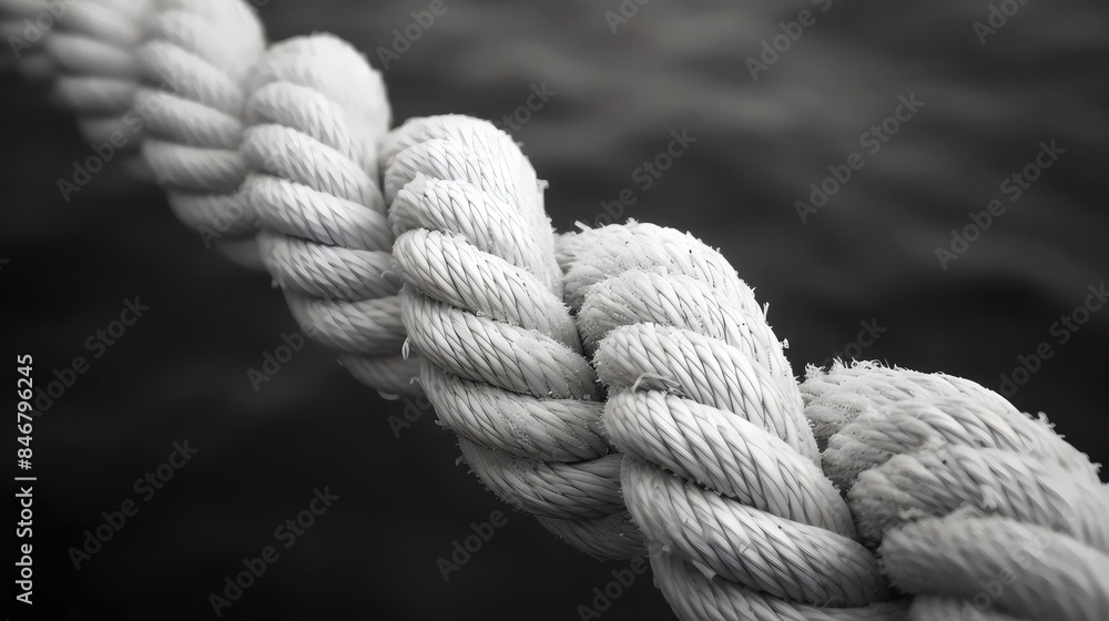 A white rope is twisted and knotted A white rope is twisted and knotted