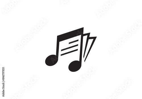 modern book music logo. educational music symbol vector design