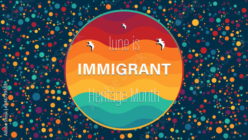 June is Immigrant Heritage Month design template, vector illustration