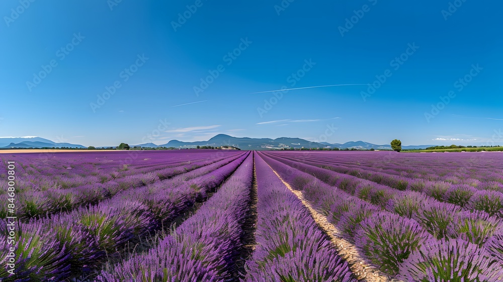 Lavender Field with Mountain Range Lavender Field with Mountain Range