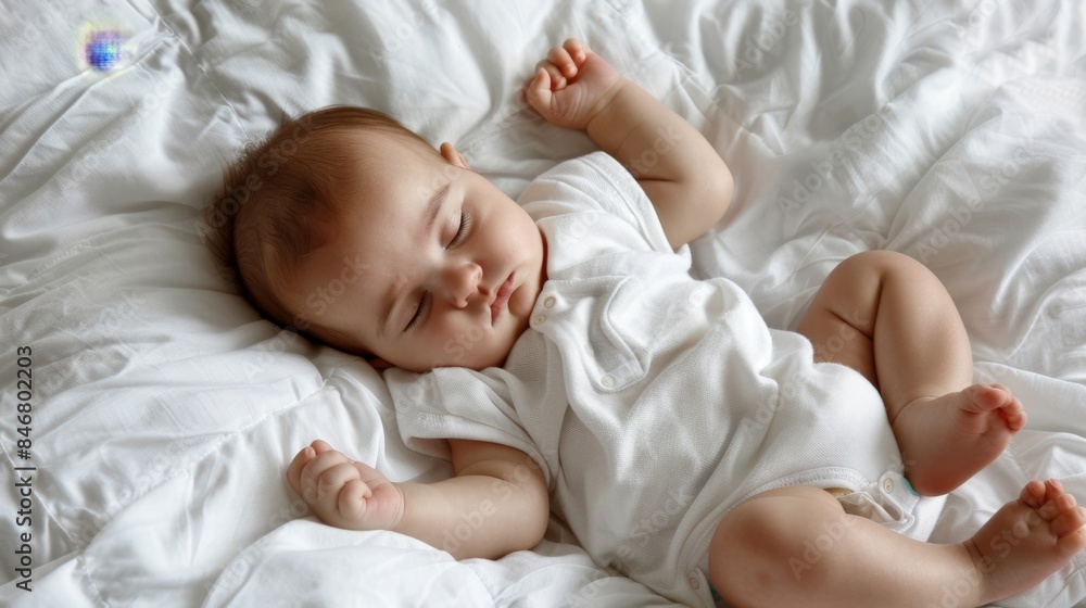 The Sleeping Baby on Bed The Sleeping Baby on Bed