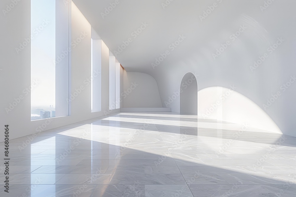 White room with white floors and walls. White room with white floors and walls.
