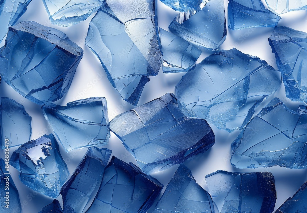 Blue shards on white background Blue shards on white background