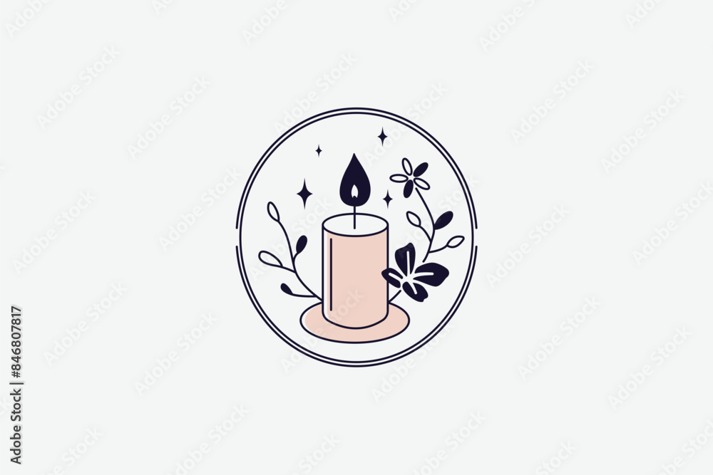 Logo design of a boho candle. Logo design of a boho candle.
