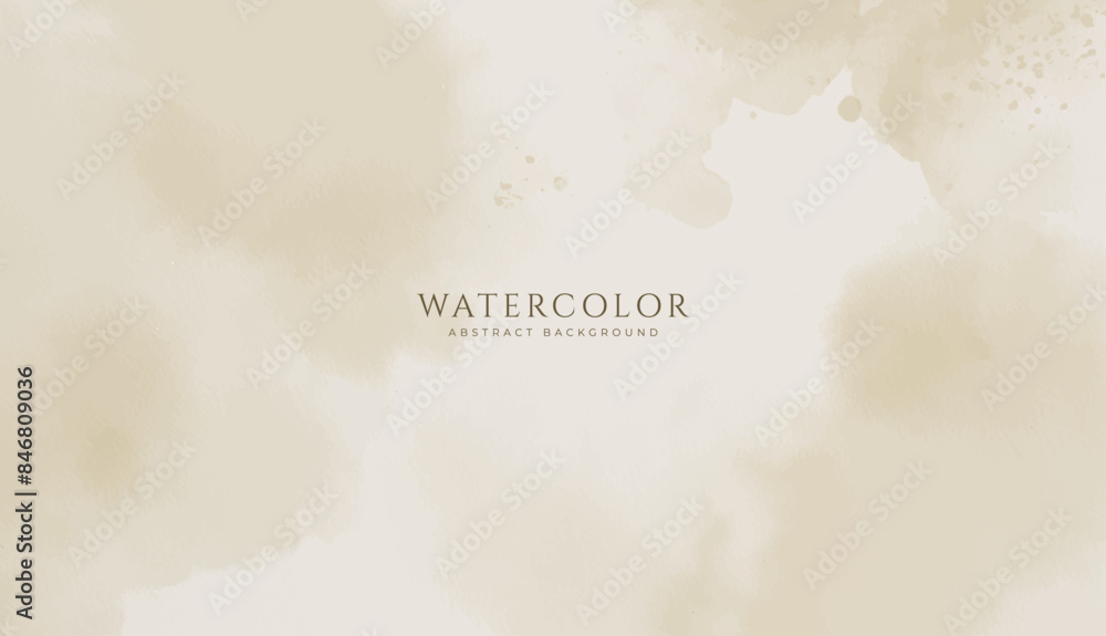 Obraz premium Abstract horizontal watercolor background. Neutral light colored empty space background illustration