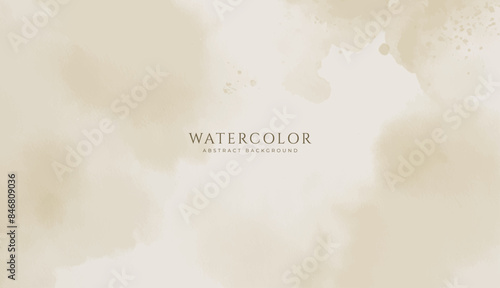 Abstract horizontal watercolor background. Neutral light colored empty space background illustration