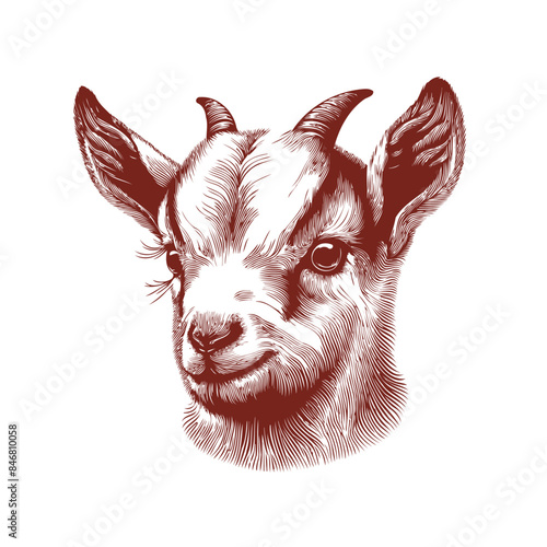 goat head Vector, goat vector illustration, goat head emblem design, Goat silhouette