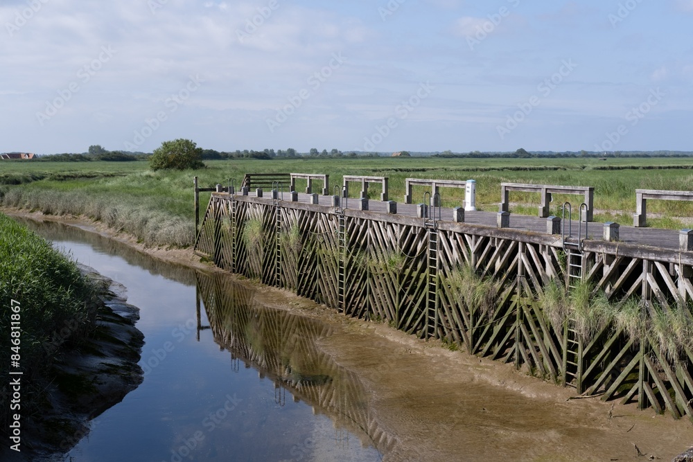 Fototapeta premium on the Authie canal in northern France