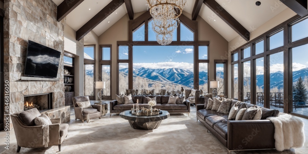 Fototapeta premium Luxury decoration in a luxury mansion in Aspen, Colorado