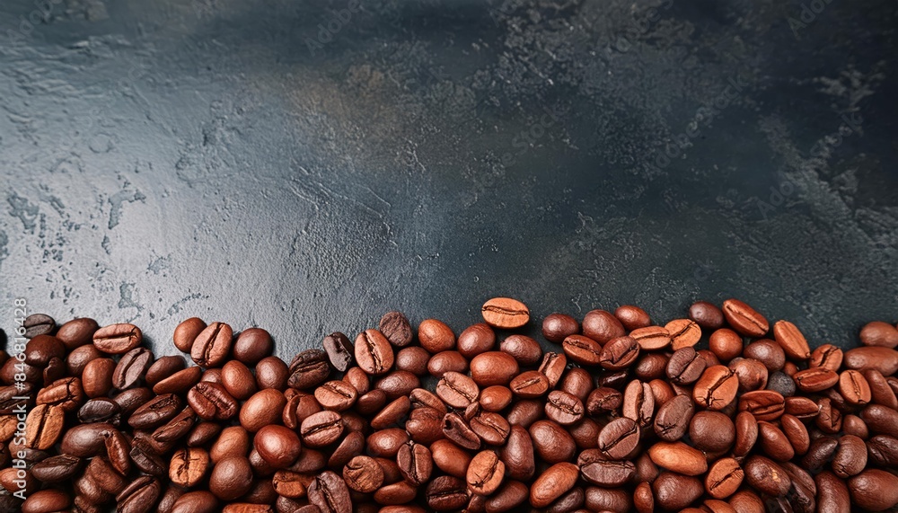 Coffee Beans on Dark Background - Bottom Edge of Photo Coffee Beans on Dark Background - Bottom Edge of Photo