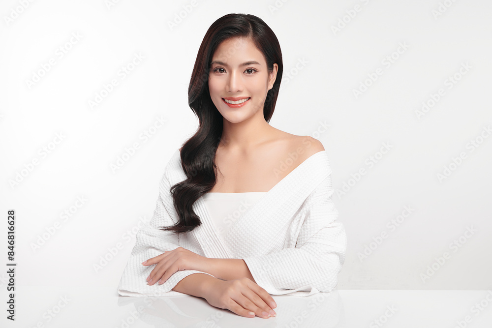 Beautiful young asian woman with clean fresh skin on white background, Face care, Facial treatment, Cosmetology, beauty and spa, Asian women portrait. Beautiful young asian woman with clean fresh skin on white background, Face care, Facial treatment, Cosmetology, beauty and spa, Asian women portrait.