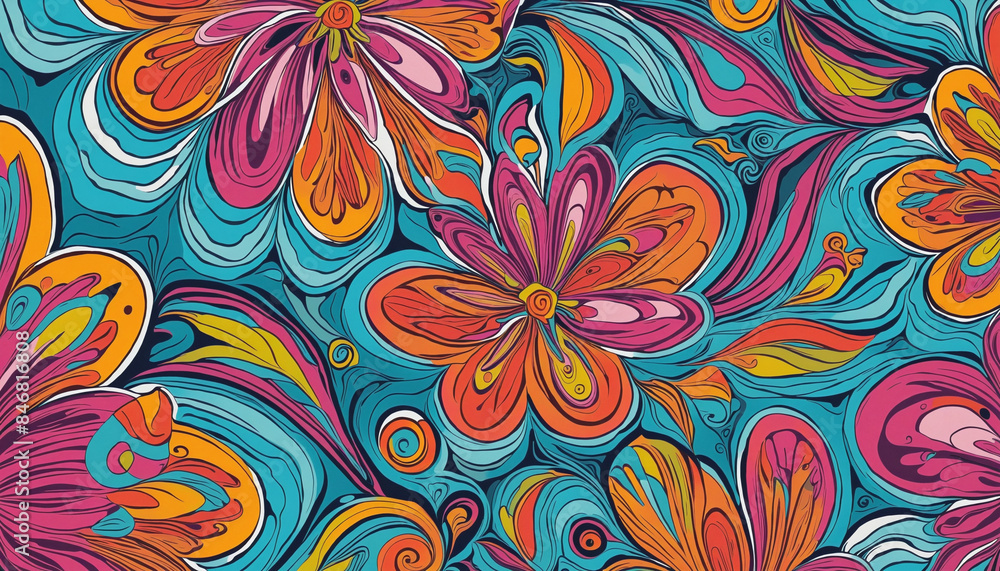 Trippy 60s-inspired abstract art with vibrant colors and psychedelic patterns Trippy 60s-inspired abstract art with vibrant colors and psychedelic patterns