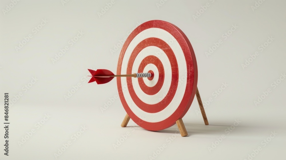 3d Arrow hits the center of the target on a white background. Business targets, goals 3d Arrow hits the center of the target on a white background. Business targets, goals