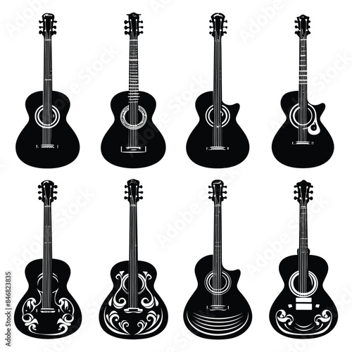 set of guitars