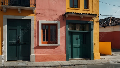 A beautiful street with colorful and attractive buildings
