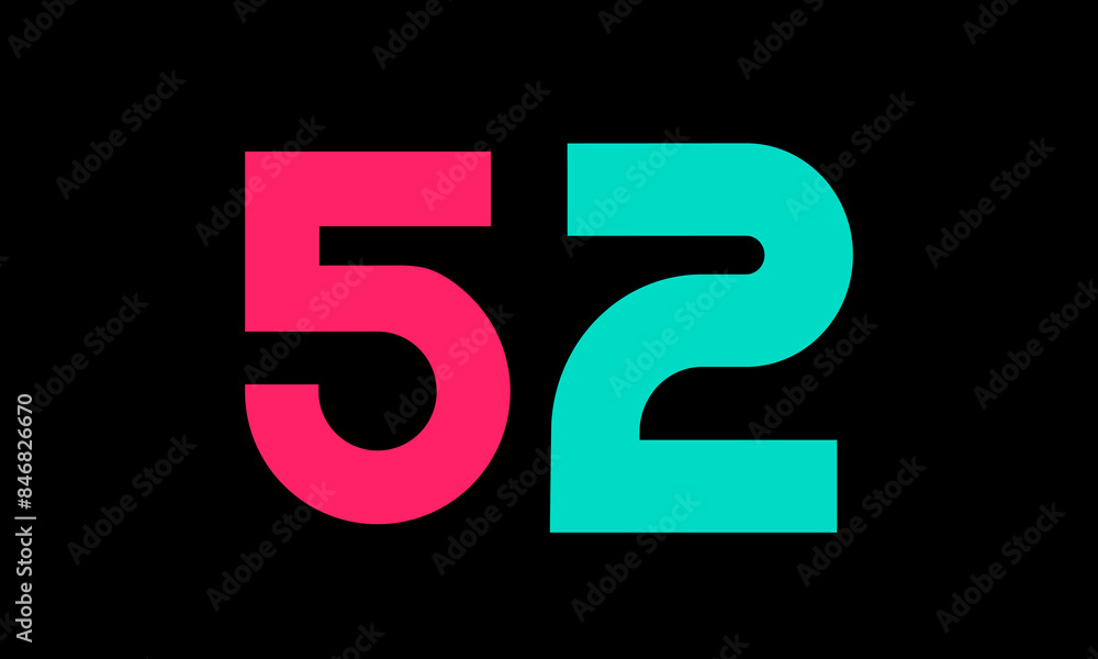 Number Colorful New Trend Modern Logo