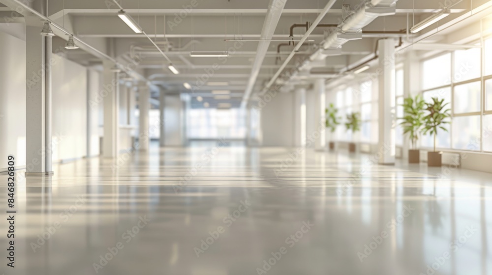 Blur focus of White open space office interior can be used as background Blur focus of White open space office interior can be used as background