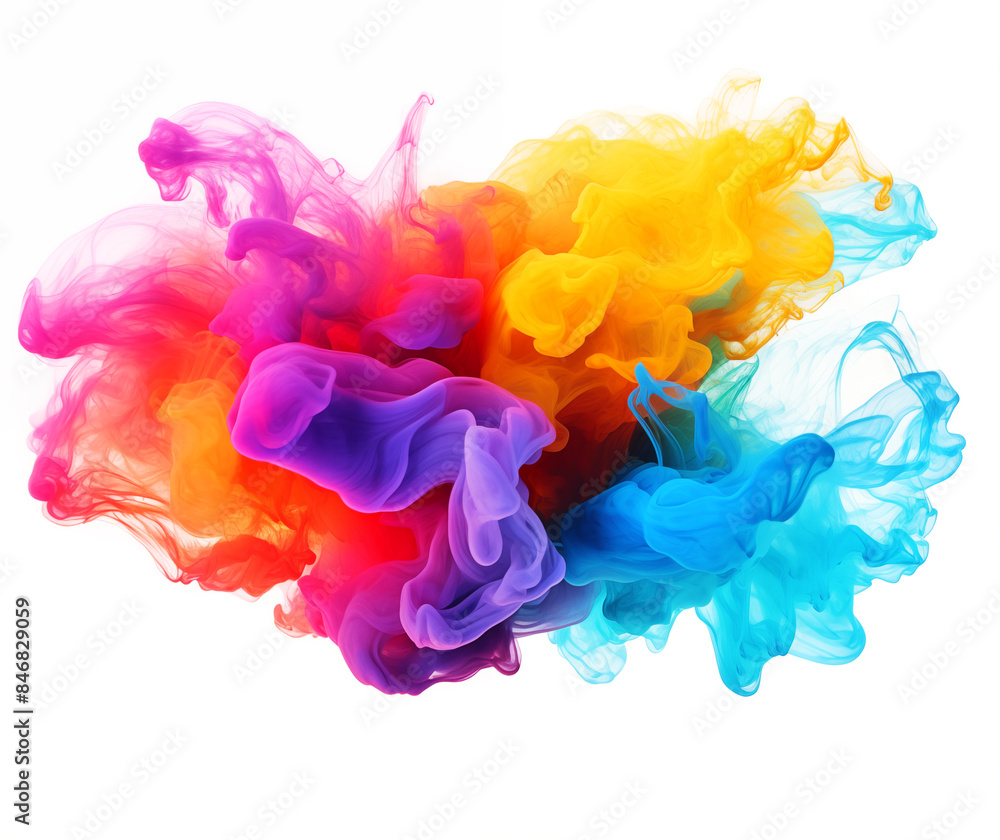 Obraz premium rainbow smoke explosion picture material 