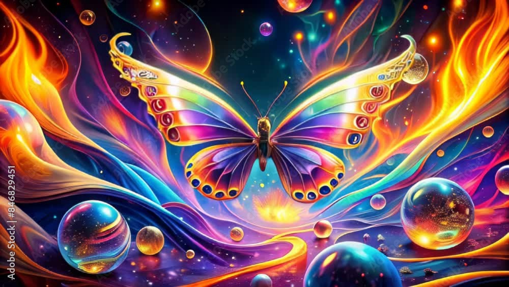 Abstract multicolored background with butterfly Abstract multicolored background with butterfly