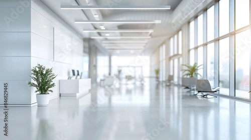 Wallpaper Mural Blurred white office interior, open space layout with natural lighting Torontodigital.ca