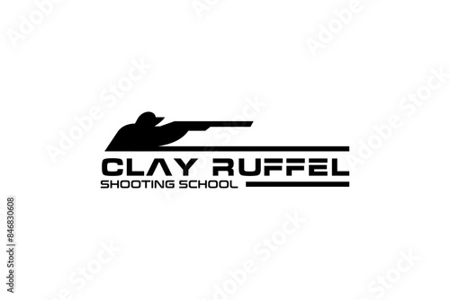 Pro Shoot School Logo. Firearms instructor, CR Letter,   Shooting Instructor vector design for t shirt print, invitation card, shooting event poster, web banner, competitions advertisement flyer.