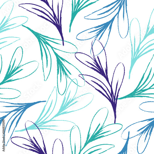 Summer floral pattern looking like unfinished watercolors, perfect for textiles and decoration