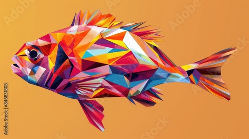 Vibrant Geometric Fish