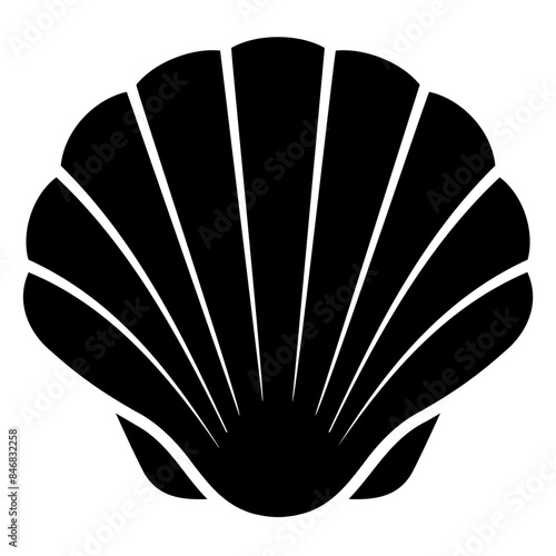 Clam shell icon or marine mollusk animal
