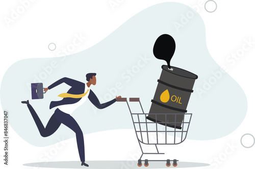 Crude oil investment, buy oil stock to make profit, fuel, power or energy company concept.flat illustration.