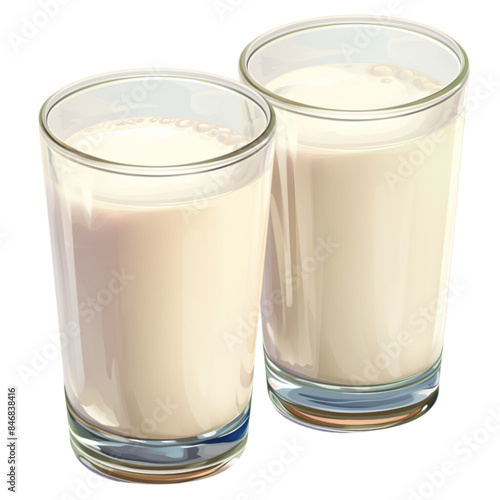 Milk in a glass, clipart,  the power of a healthy drink for people of all ages.