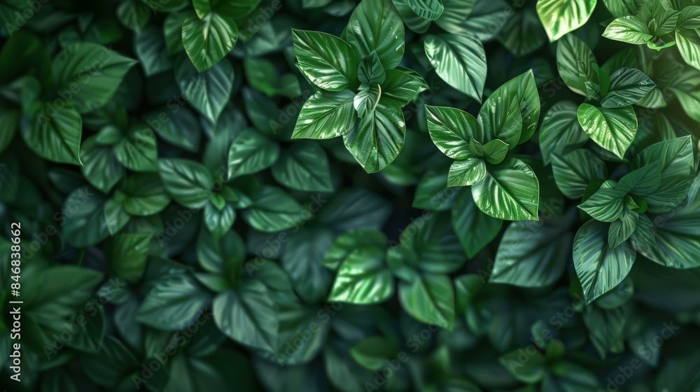 Lush 3D Foliage: Detailed Leaves and Branches Creating a Vibrant Natural Background Lush 3D Foliage: Detailed Leaves and Branches Creating a Vibrant Natural Background