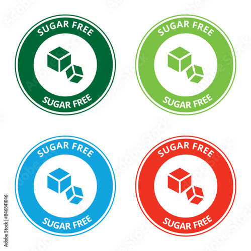 Conjunto de iconos sin azúcar. Vector