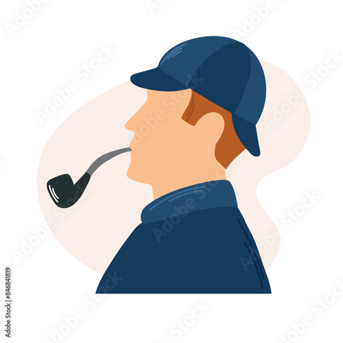 Sherlock Holmes icon clipart avatar logtotype isolated vector illustration