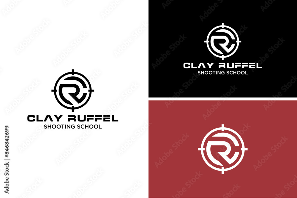 Pro Shoot School Logo. Firearms instructor, CR Letter, Shooting Instructor vector design for t shirt print, invitation card, shooting event poster, web banner, competitions advertisement flyer. Pro Shoot School Logo. Firearms instructor, CR Letter, Shooting Instructor vector design for t shirt print, invitation card, shooting event poster, web banner, competitions advertisement flyer.