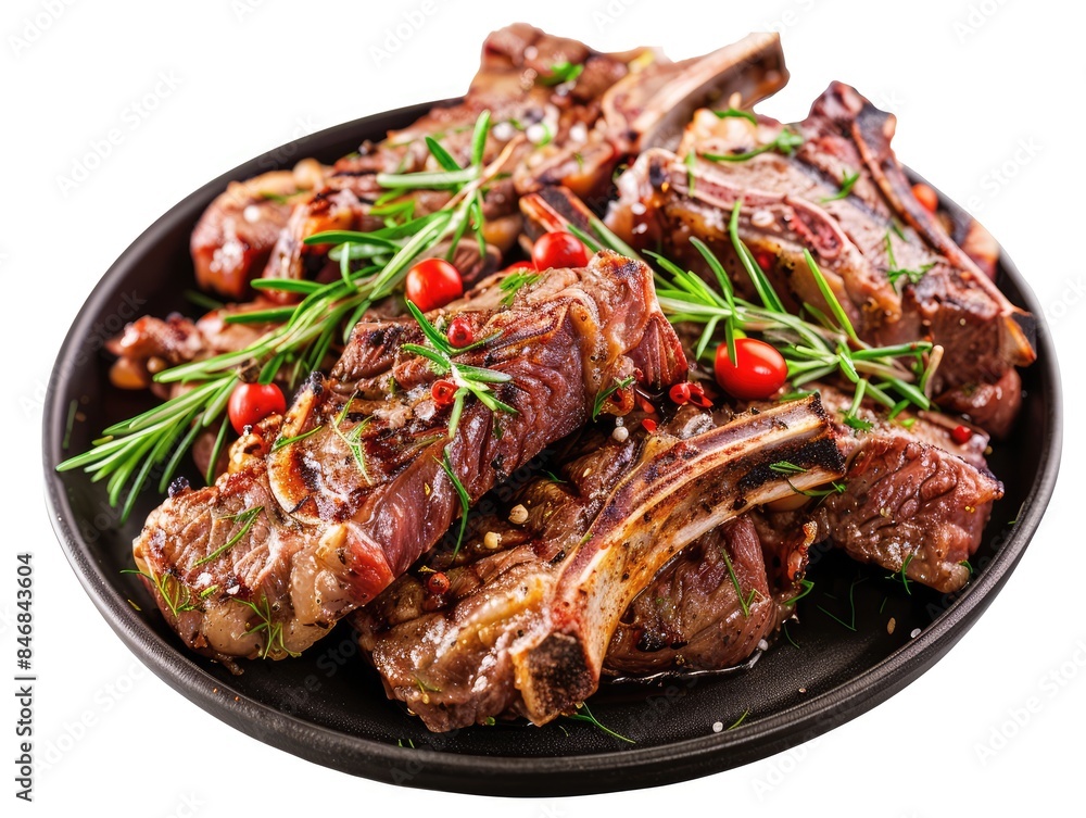 lamb chops on plate lamb chops on plate