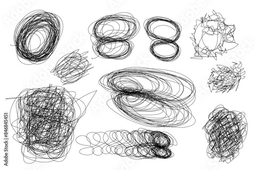 Hand drawn scribble line hair lines